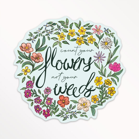 Count Your Flowers Sticker