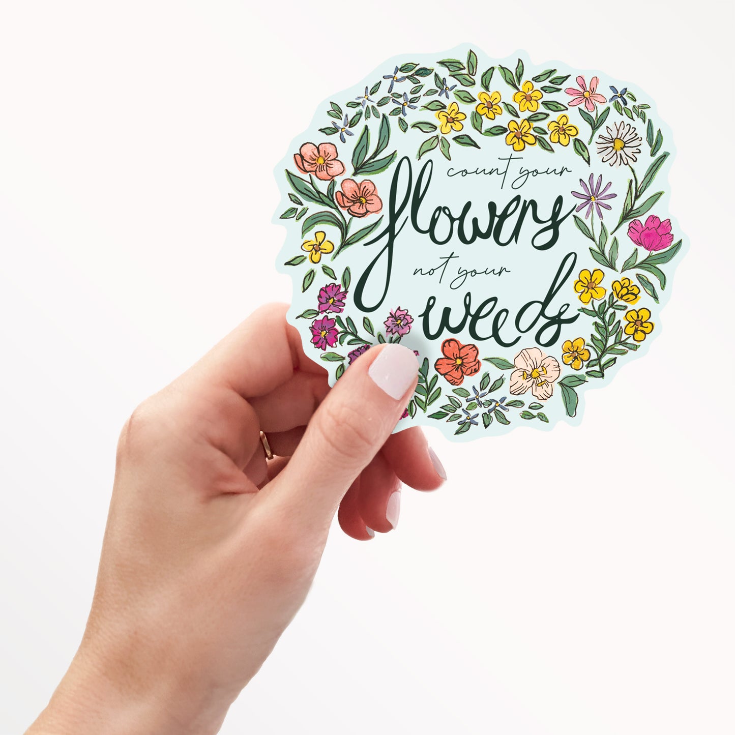 Count Your Flowers Sticker