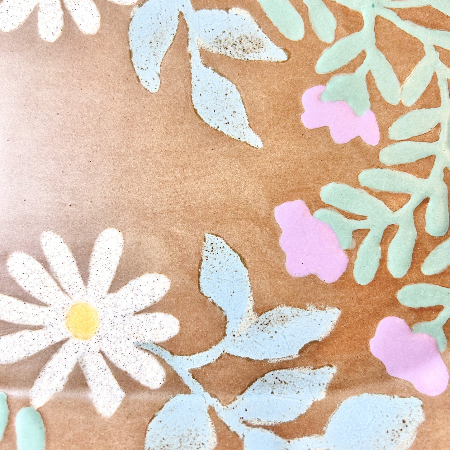 White & Purple Large Floral Platter
