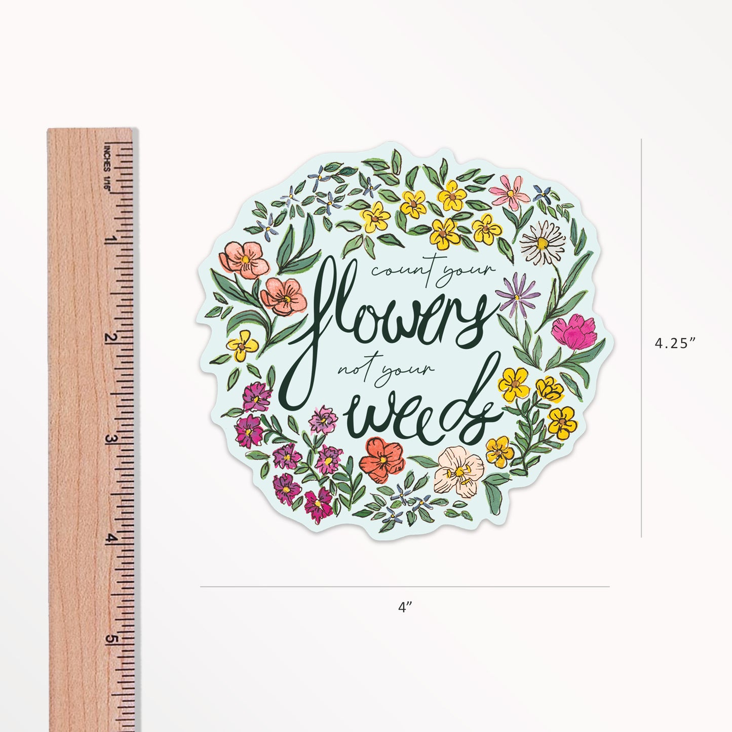 Count Your Flowers Sticker