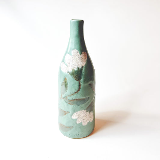 White & Green Bud Vase