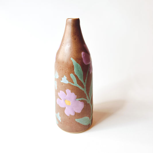 Purple & Hazelnut Bud Vase