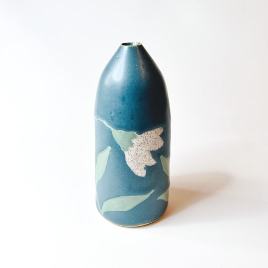 White & Blue Bud Vase