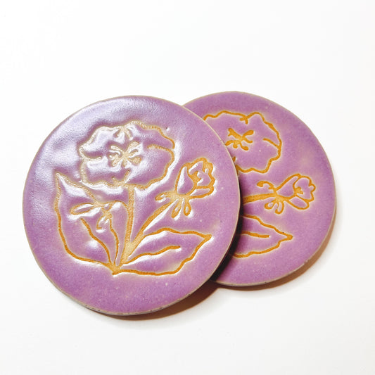 Purple Floral Coaster