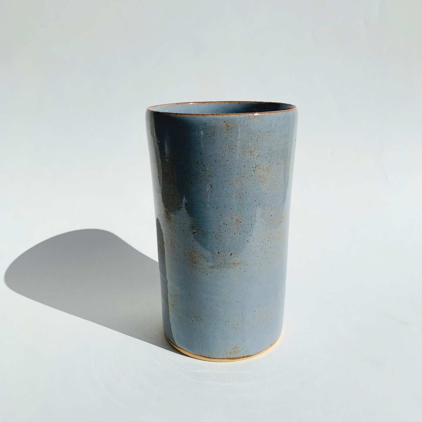 Tall Vase in Light Blue Shino
